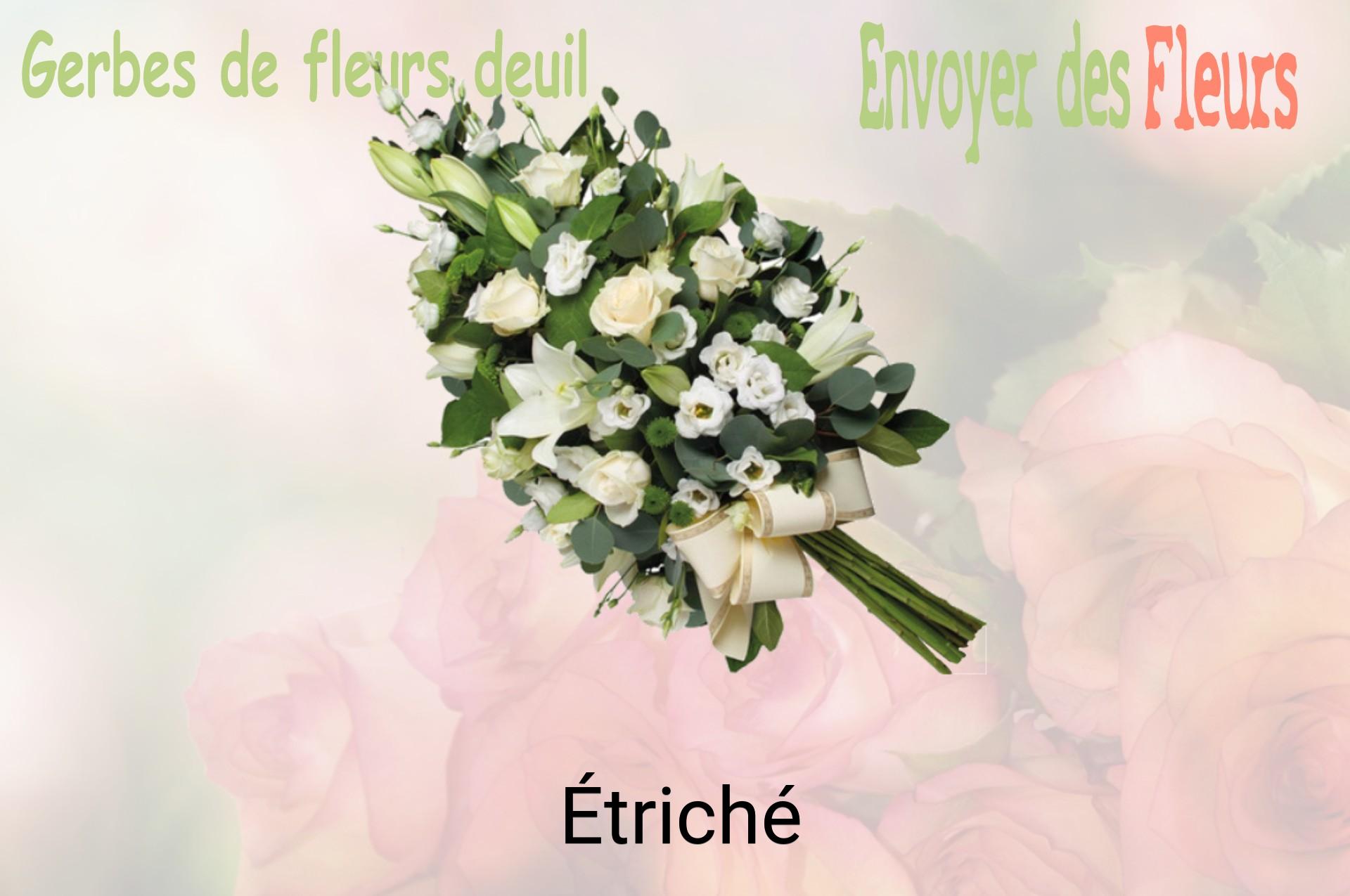 Gerbe de fleurs de deuil livrée à Étriché